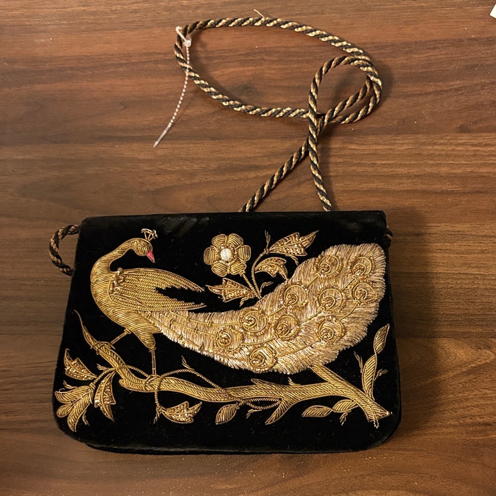 Vintage Embroidered Velvet Purse